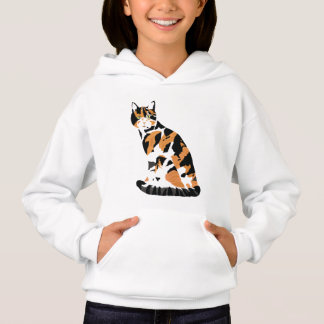 Calico cat sitting hoodie