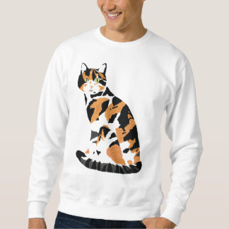 Calico cat sitting sweatshirt