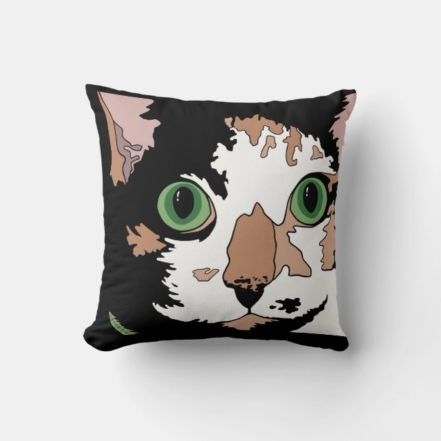 Calico Cat   Throw Pillow (Front)