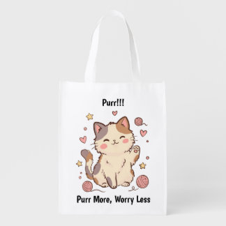 Calico Cat Tote Bag – Purr More, Worry Less