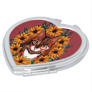 Calico Cat With Black-eyed Susan Maryland State  Compact Mirror
