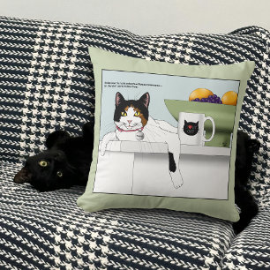Calico Catitude Cat Kitchen Throw Pillow