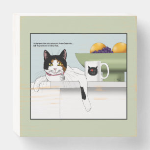 Calico Catitude Cat Kitchen Wooden Box Sign