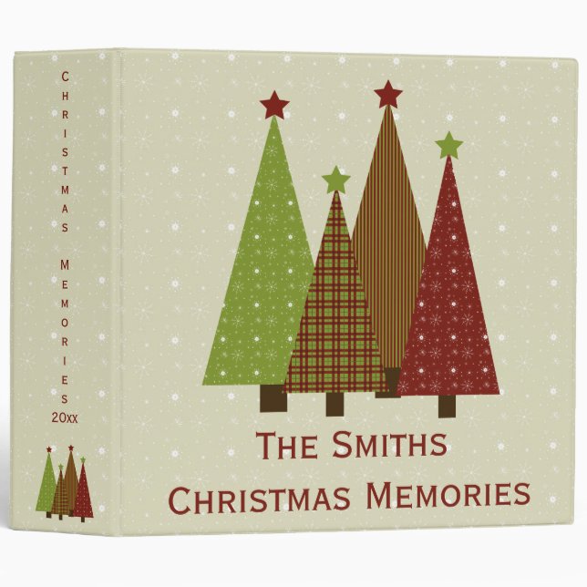 Calico Christmas Trees 2" Photo Binder (Front/Spine)