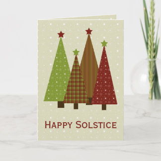 Calico Christmas Trees - Solstice Card