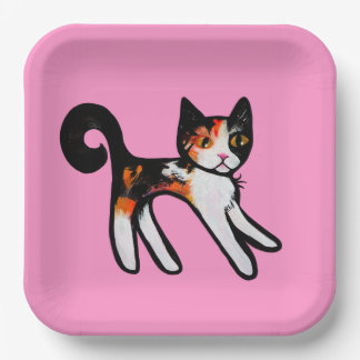 Calico Crazy Cat Paper Plates
