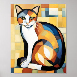 Calico Cubism A Feline Poster