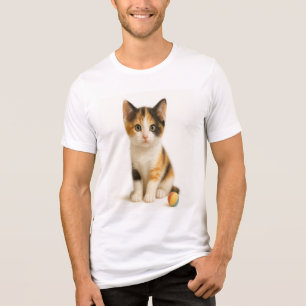 Calico Curiosity – Kitten with Color Pop Ball Tri-Blend Shirt
