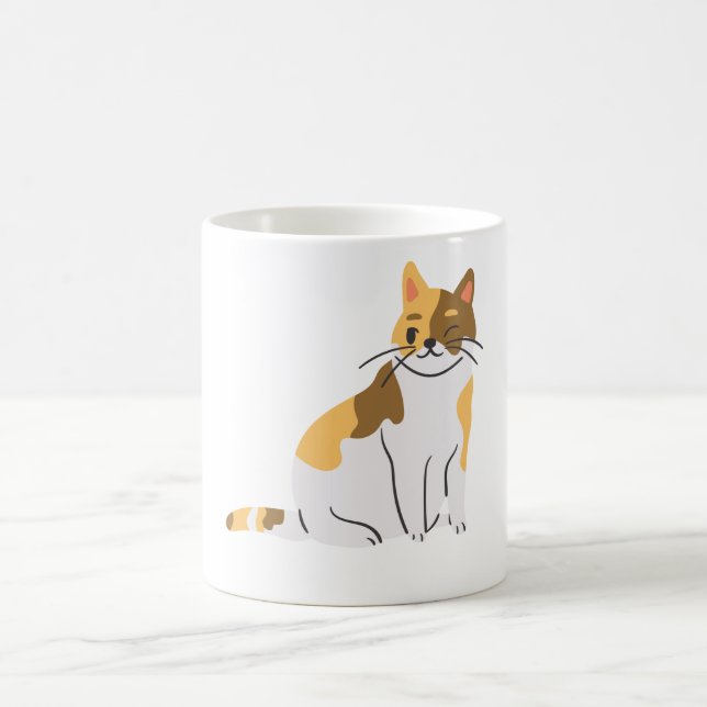 Calico Essential,Calico Portrait,Cute Calico Cat T Coffee Mug (Center)