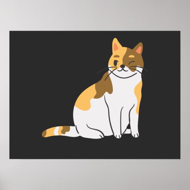 Calico Essential,Calico Portrait,Cute Calico Cat T Poster (Front)