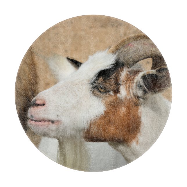 Calico goat cutting board (Front)