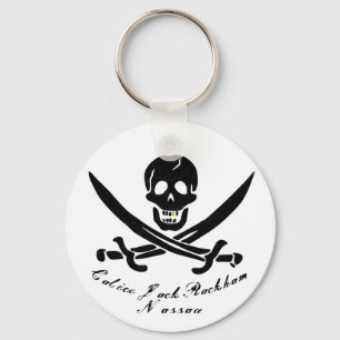 Calico Jack Nassau Pirate Flag Jolly Roger  Keychain