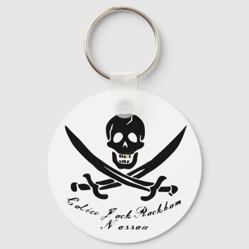 Calico Jack Nassau Pirate Flag Jolly Roger  Keychain