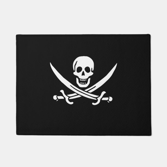 Calico Jack Rackham Pirate Flag Doormat (Front)