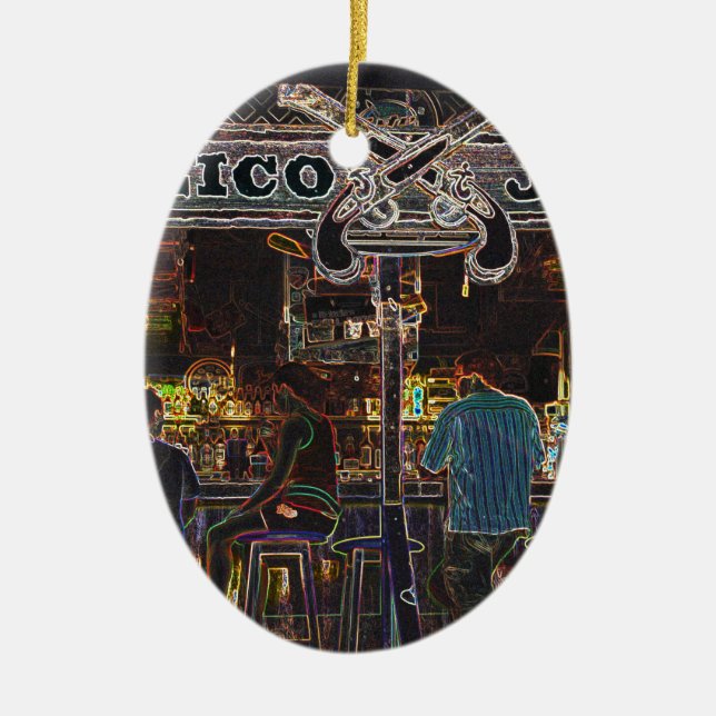 Calico Jacks Grand Cayman Island Ceramic Ornament (Front)