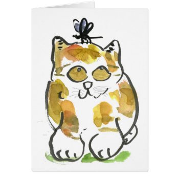 Calico Kitten And Dragonfly by Nine_Lives_Studio at Zazzle