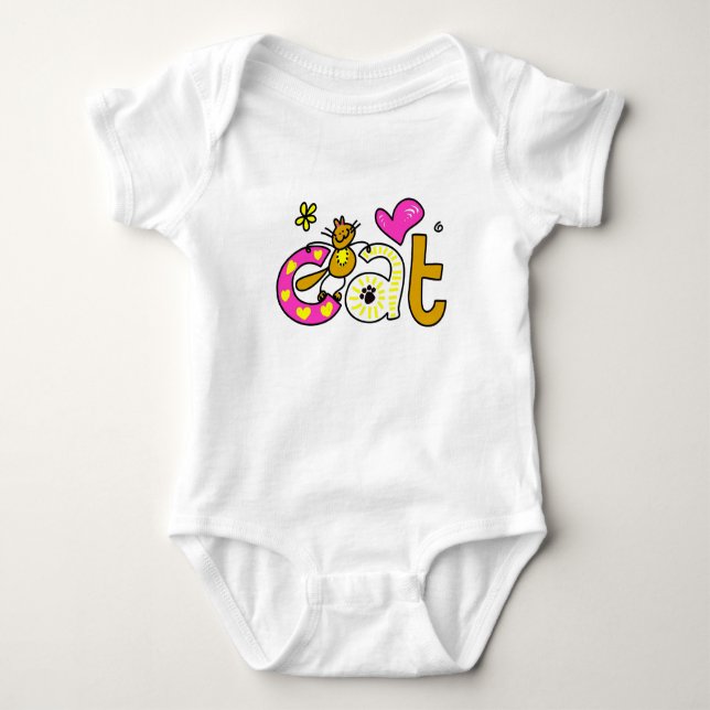 Calico Kitten Baby Bodysuit - Cute Cat Outfit Gift (Front)