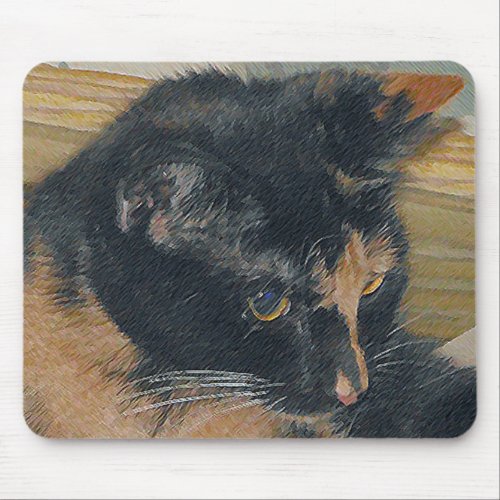 Calico Kitten Face Mouse Pad