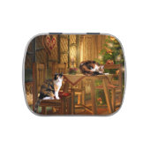 Calico kitties Christmas Candy Tin (Top)