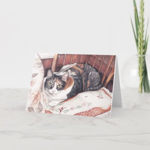Calico Kitty Art Greeting Card