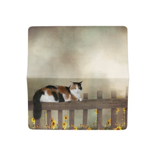 Calico kitty cat checkbook cover (Open)