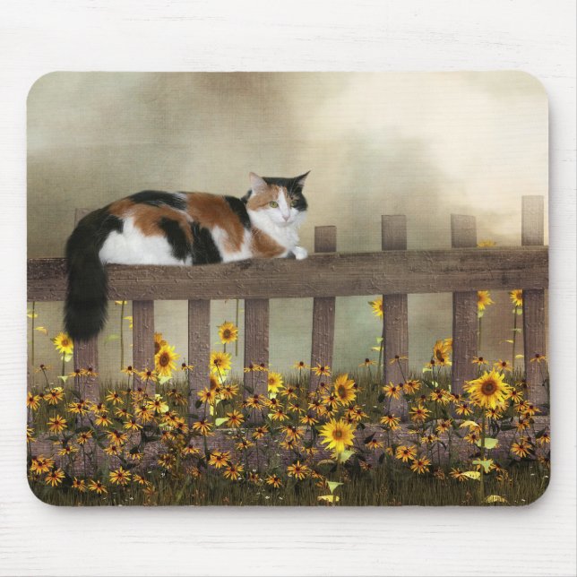 Calico kitty cat mouse pad (Front)