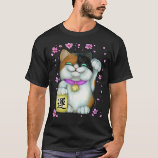 Calico Lucky Cat Maneki Neko T-Shirt