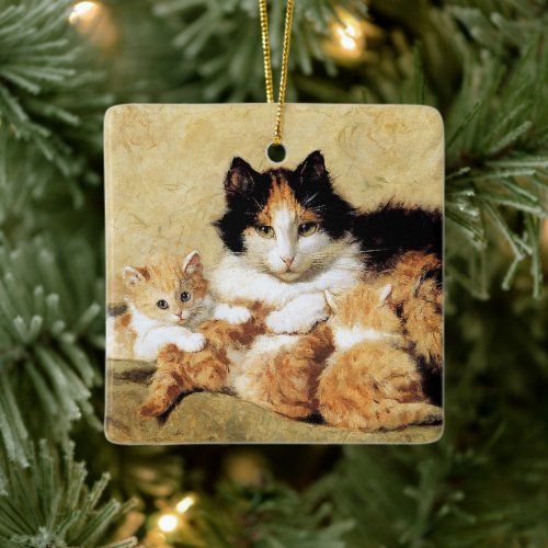 Calico Mom  Kittens  H Ronner_Knip  Ornament 