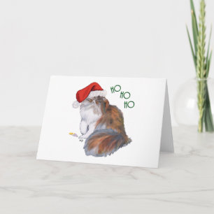 Calico Persian Cat Christmas Holiday Card