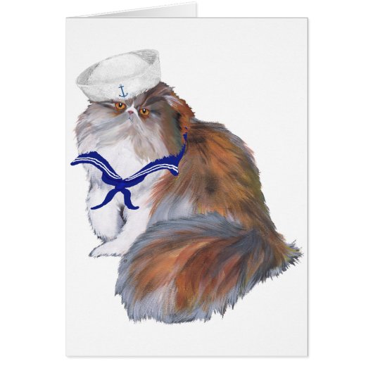 Calico Persian Cat Sailor Cards (Front)