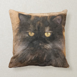 Calico Persian Cat Throw Pillow