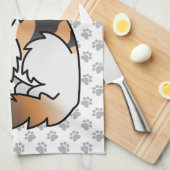 Calico Persian Cute Cartoon Cat Illustration Kitchen Towel (Quarter Fold)