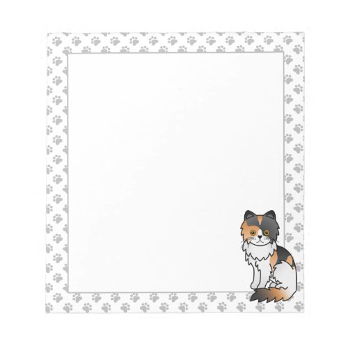 Calico Persian Cute Cartoon Cat Illustration Notepad