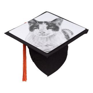 Calico Pop Halftone Graduation Cap Topper