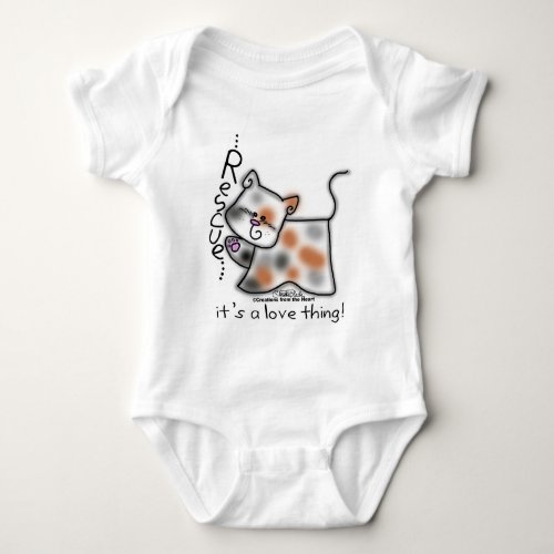 Calico RESCUEits a love thing Baby Bodysuit