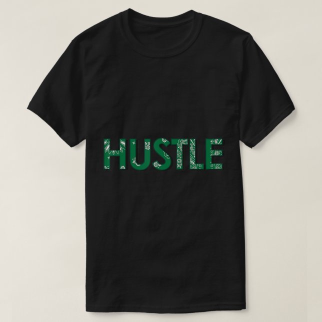 CaliDesign Green Bandana Print Hustle T-Shirt (Design Front)
