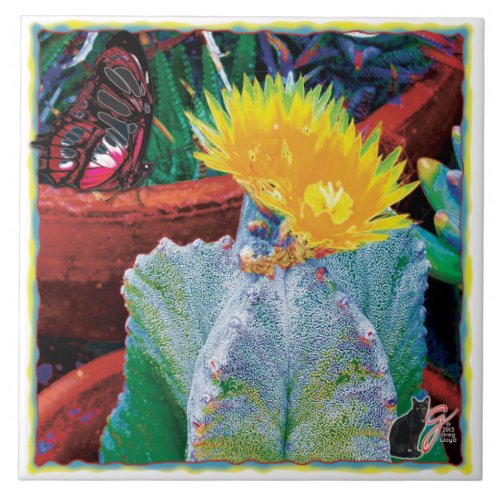 Caliente Cactus Ceramic Tile