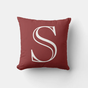 Caliente Red Custom Initial Throw Pillow