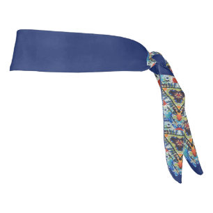 Calienté!© v3 custom Blue Sweatband/Head Tie Headband