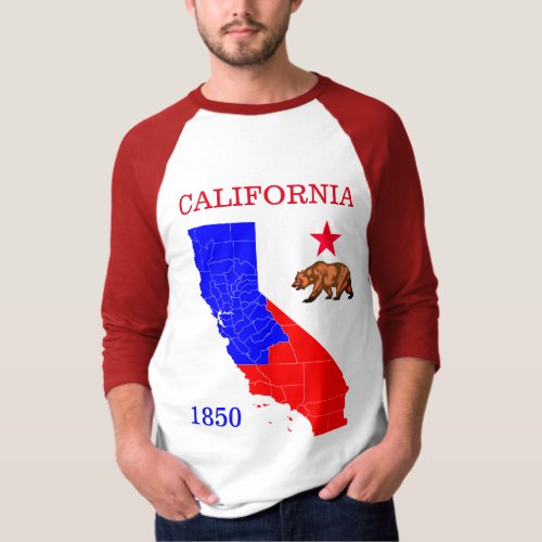 California 1850 Basic 34 Sleeve Raglan T_Shirt