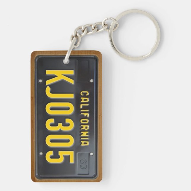 California 1963 License Plate Keychain CUSTOM (Back)
