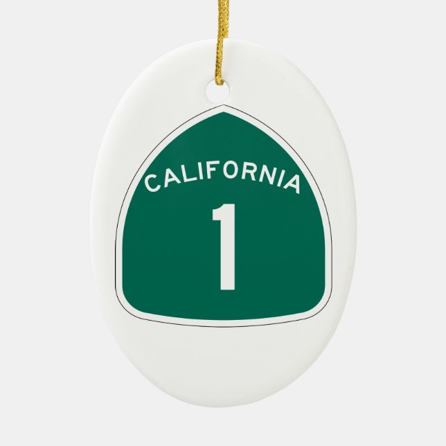 California 1 ceramic ornament (Front)