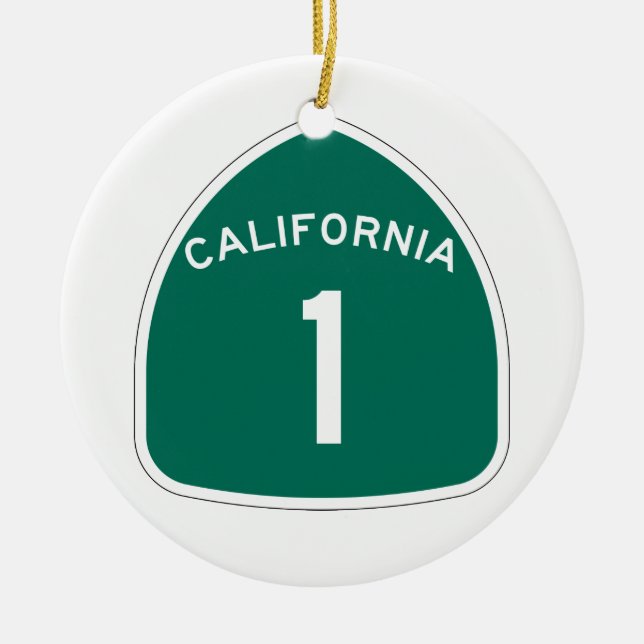 California 1 ceramic ornament (Front)