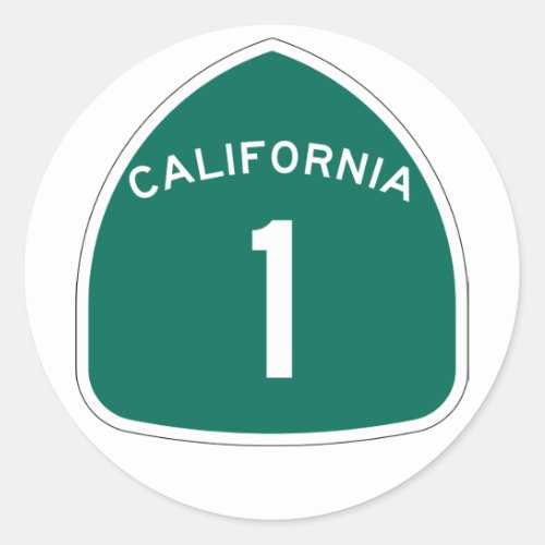California 1 Classic Round Sticker
