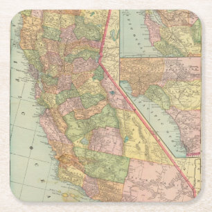California 3 square paper coaster