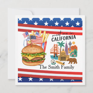 California 4th July  Independence Day party   Invitation