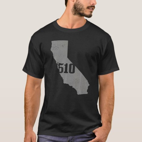 California 510 Area Code Richmond Oakland State Ma T_Shirt