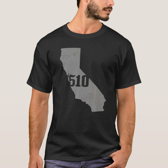 California 510 Area Code Richmond Oakland State Ma T-Shirt (Front)