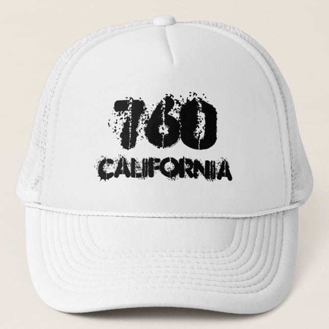 California 760 area code.  Hat gift idea. (Front)