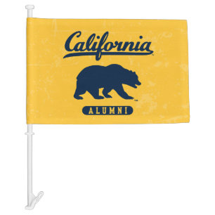 California Alumni   Distressed Blue Bear Car Flag